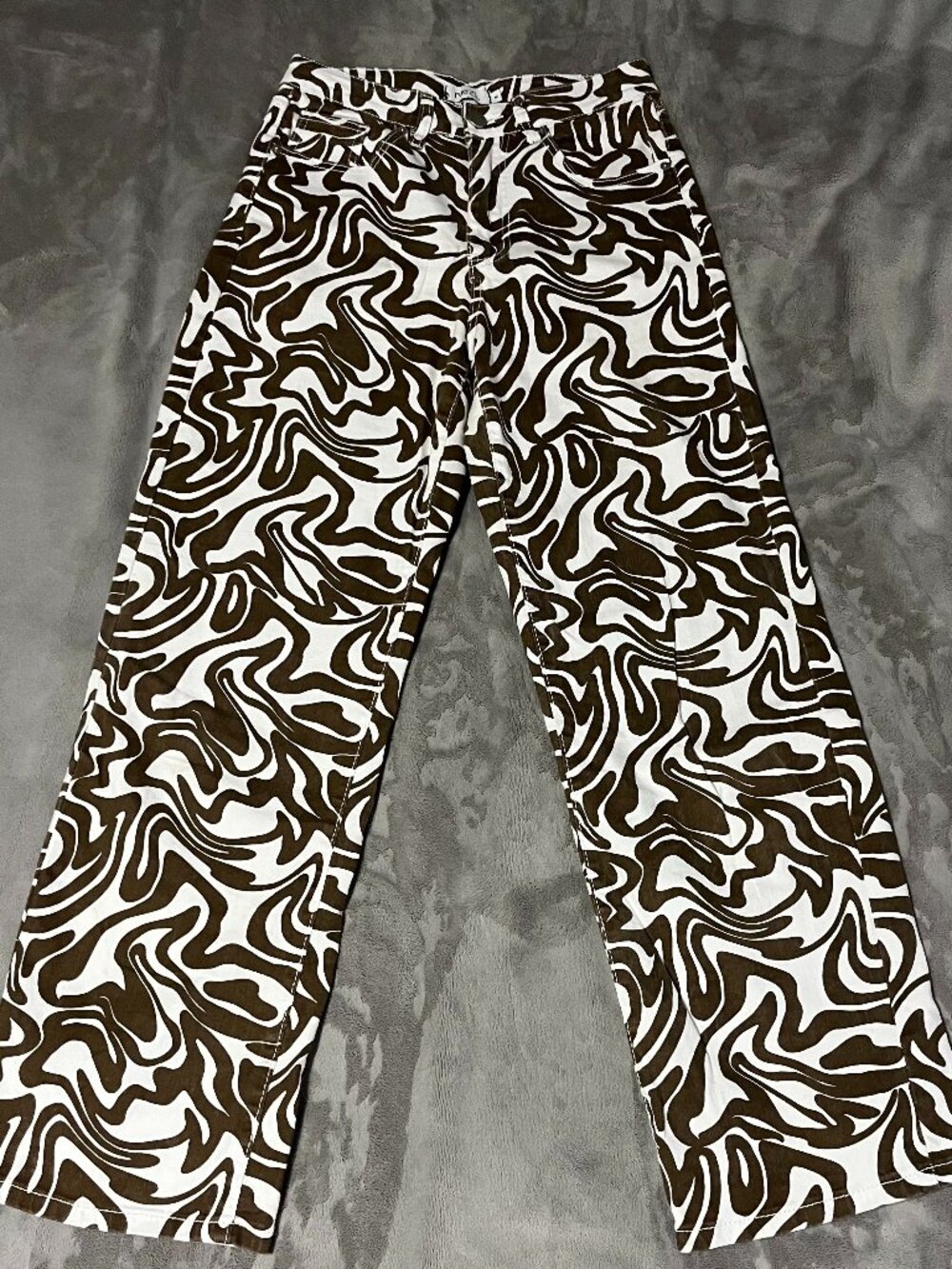 Rue 21 Brown and White Non-uniform Striped Jeans